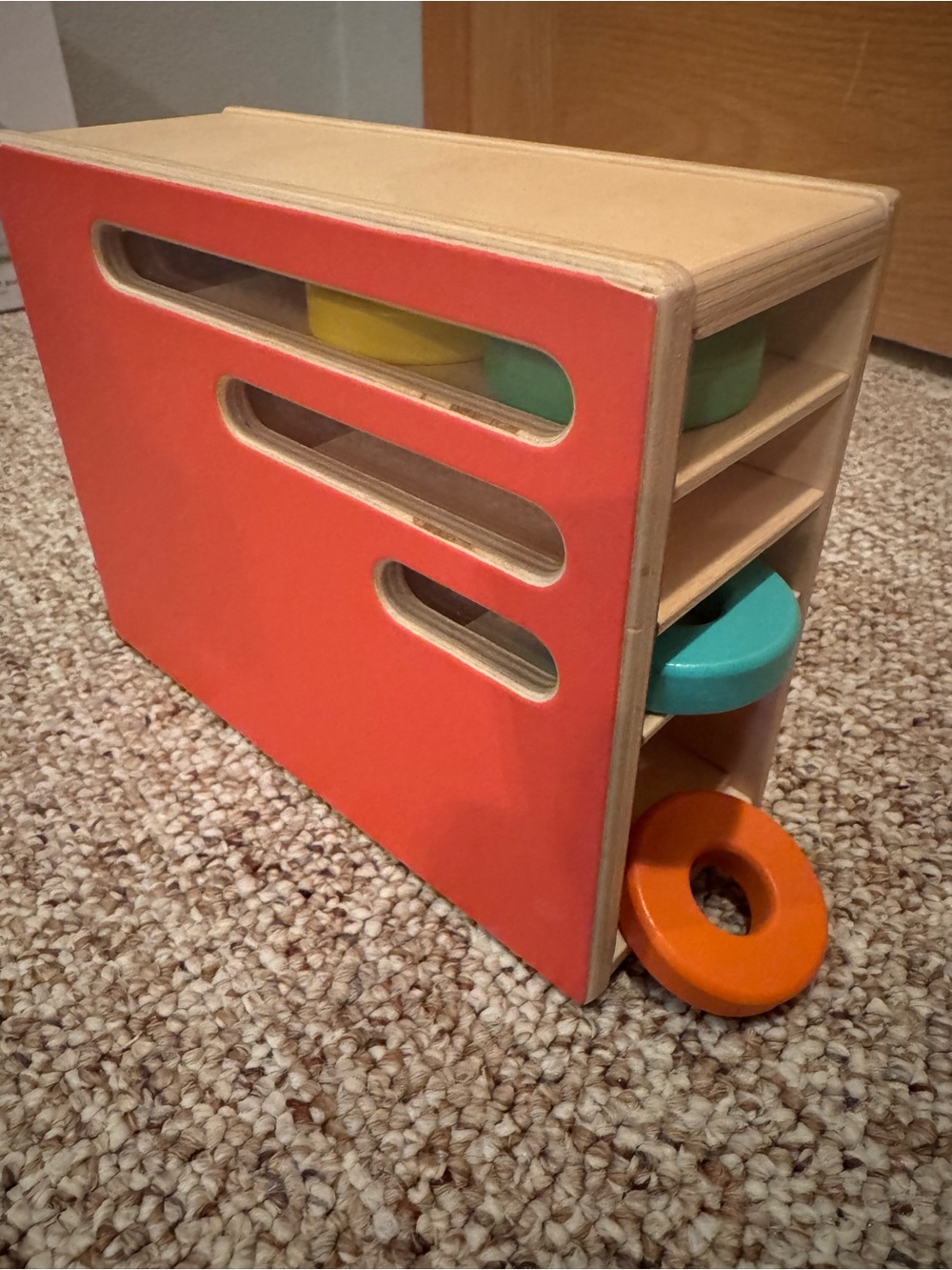 Lovevery Wooden Count and Slide ring chute - the Realist Play kit